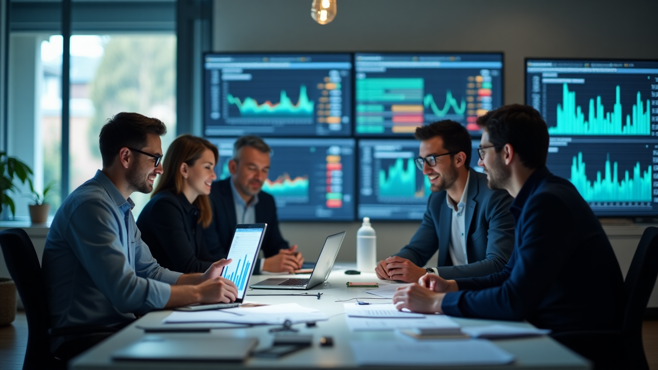 Equipo de análisis trabajando